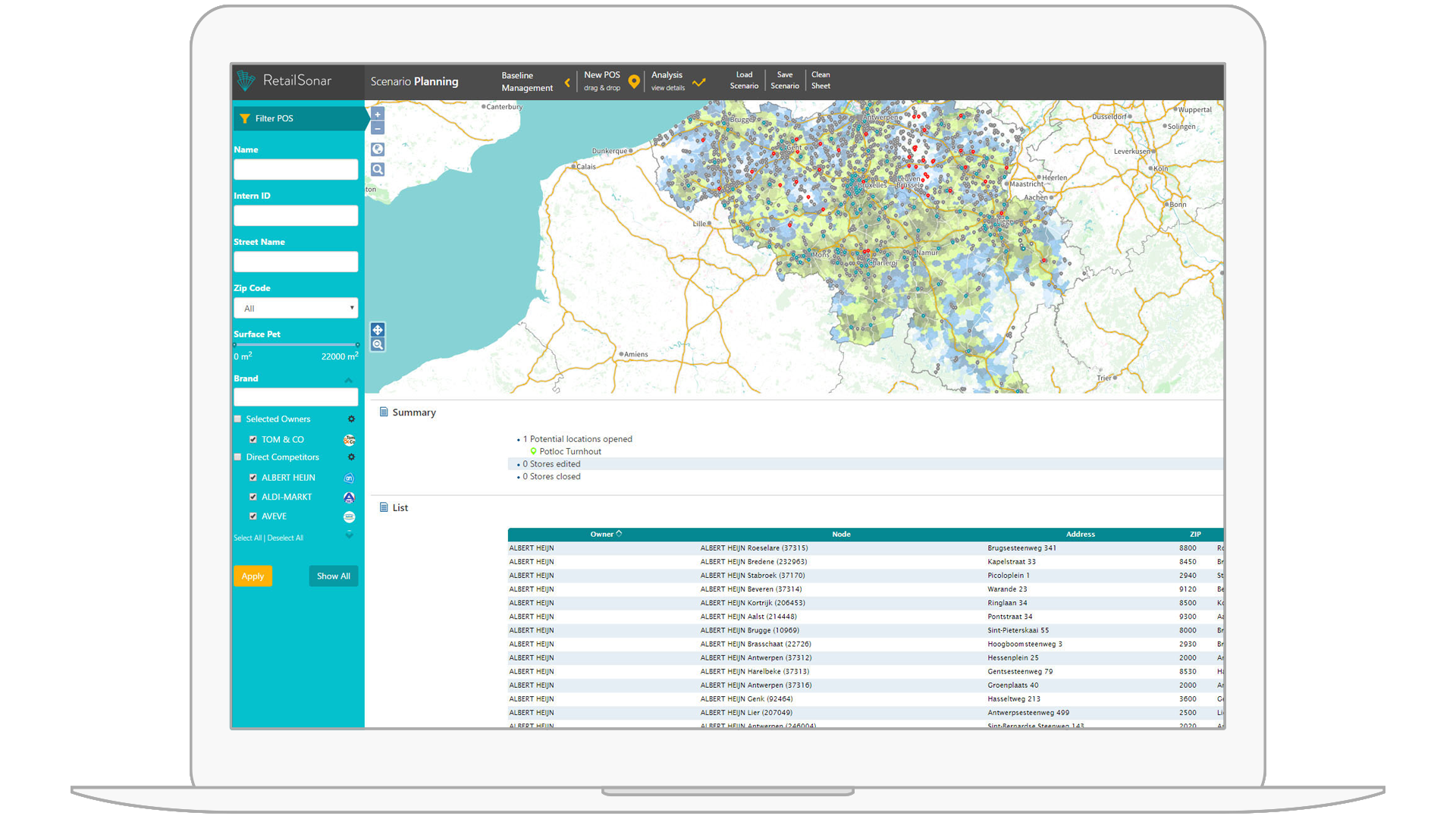 geomarketing platform met doelgroep en optimale verspreidgebieden